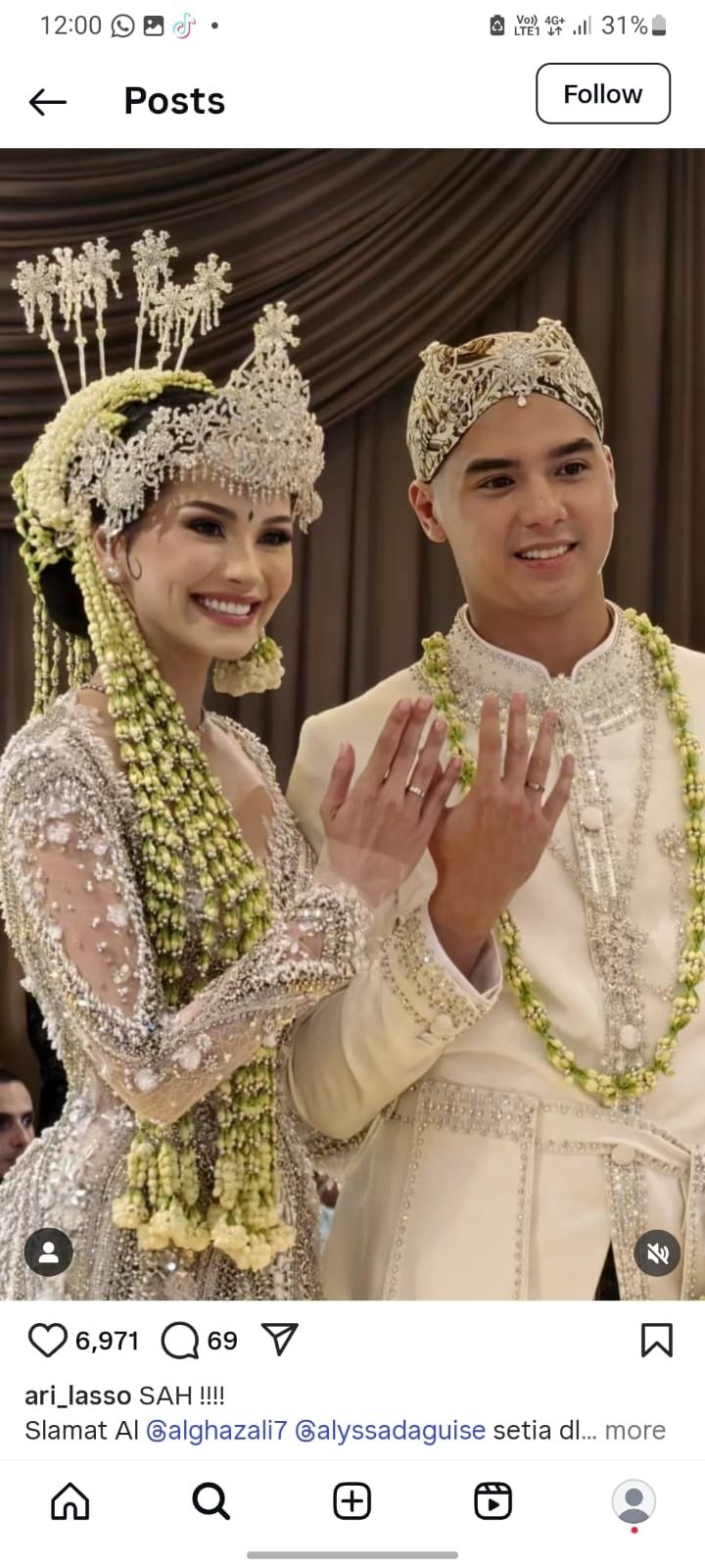 Potret akad nikah Al Ghazali dan Alyssa Daguise [Instagram/@ari_lasso]