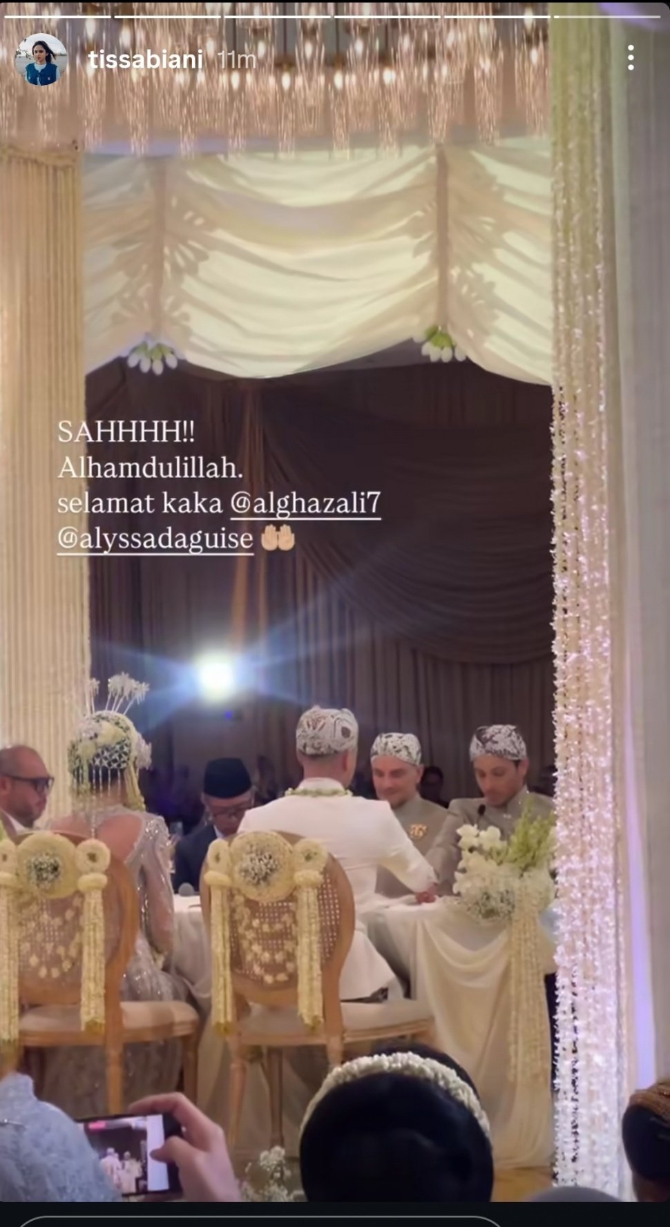 Akad nikah Al Ghazali dan Alyssa Daguise [Instagram/@tissabiani]