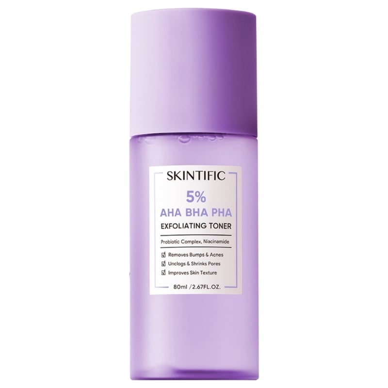 Skintific 5x AHA BHA PHA Exfoliating Toner. (Sociolla)
