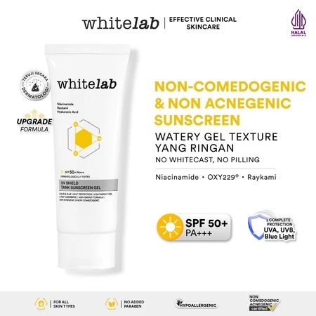 Whitelab UV Shield Tank Sunscreen Gel SPF 50+ PA+++ (Shopee)