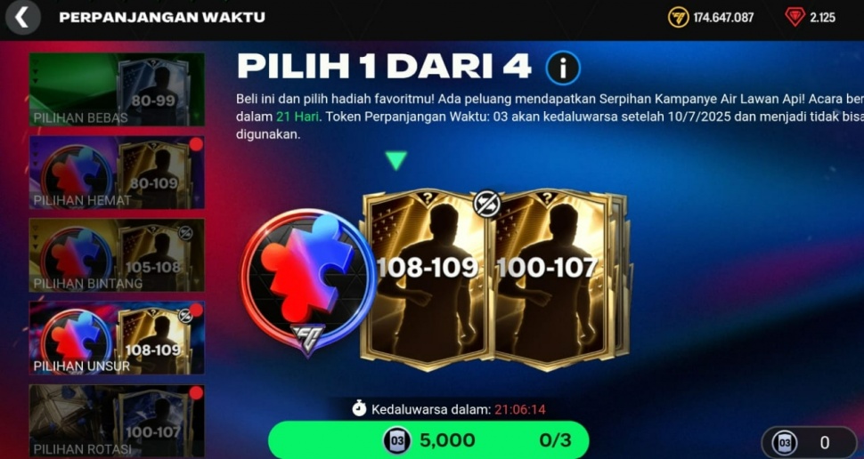 Event Extra Time tawarkan hadiah menarik di FC Mobile. (ist)