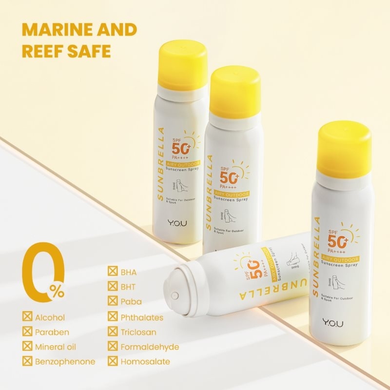 Y.O.U Sunbrella Airy Outdoor Sunscreen Spray SPF 50+ PA++++. (Sociolla)