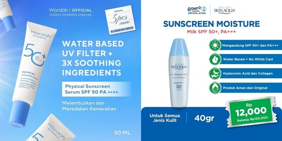 Rekomendasi sunscreen untuk ibu hamil. (Shopee)