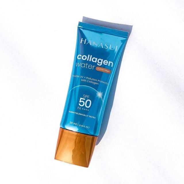 Hanasui Collagen Water Sunscreen SPF 50. (Tokopedia)