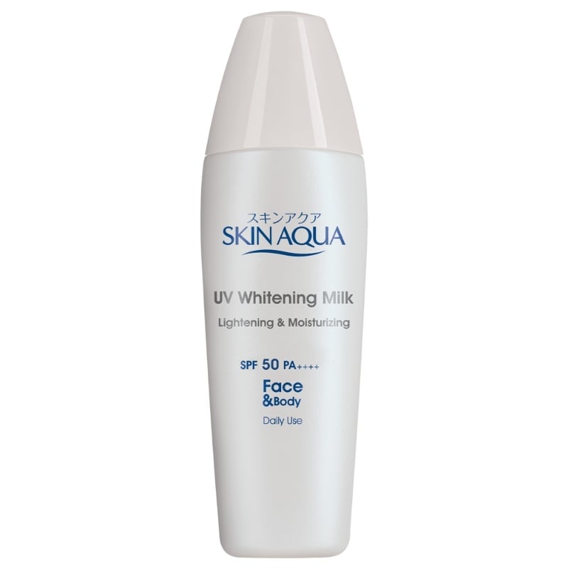 Skin Aqua UV Sunscreen Whitening Milk SPF 50. (Tokopedia)