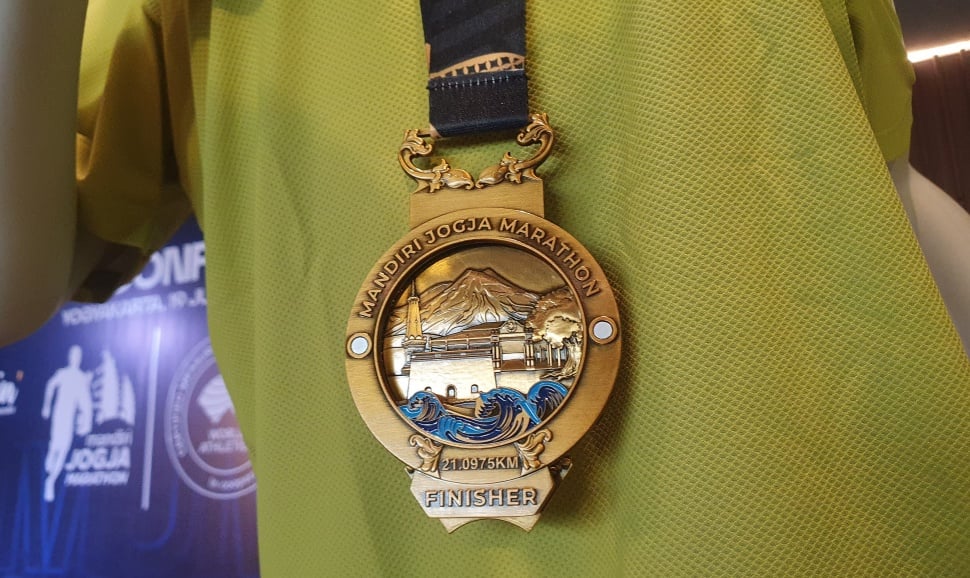 Potret Medali finisher di Mandiri Jogja Marathon (MJM) 2025. [Hiskia/Suarajogja]
