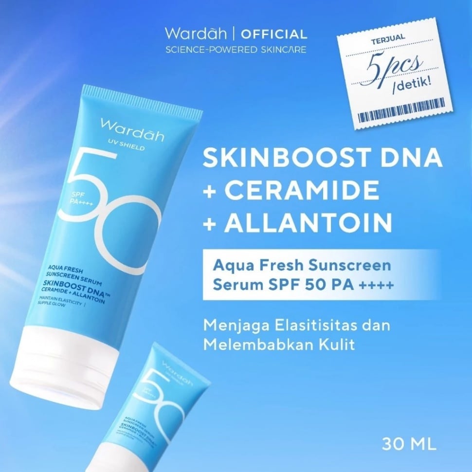 Sunscreen Wardah tekstur ringan. (Shopee/Wardah Official Shop)