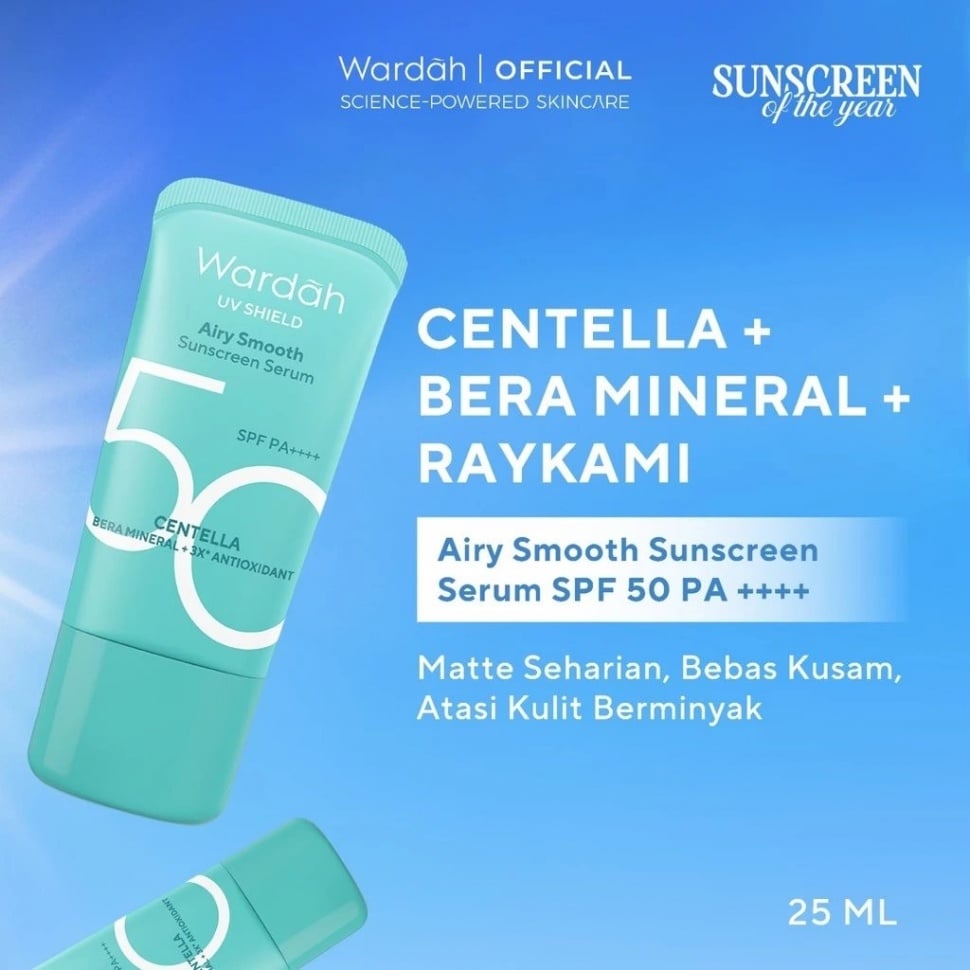 Sunscreen Wardah tekstur ringan. (Shopee/Wardah Official Shop)