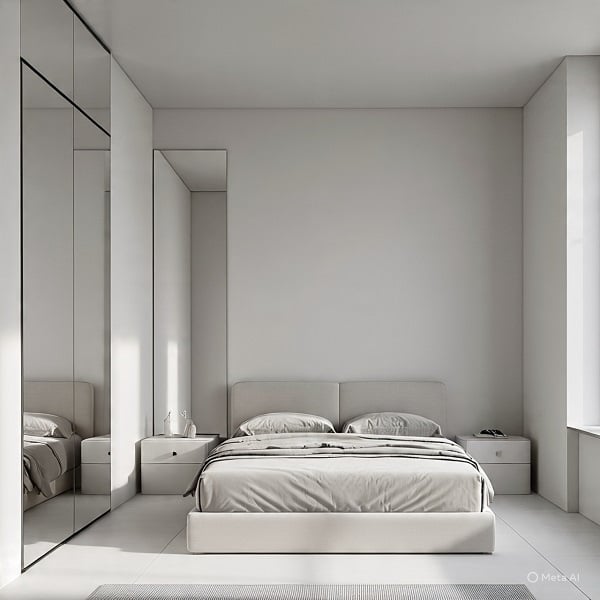 Inspirasi desain kamar minimalis ukuran 3x3. (Dibuat dengan Gemini AI)