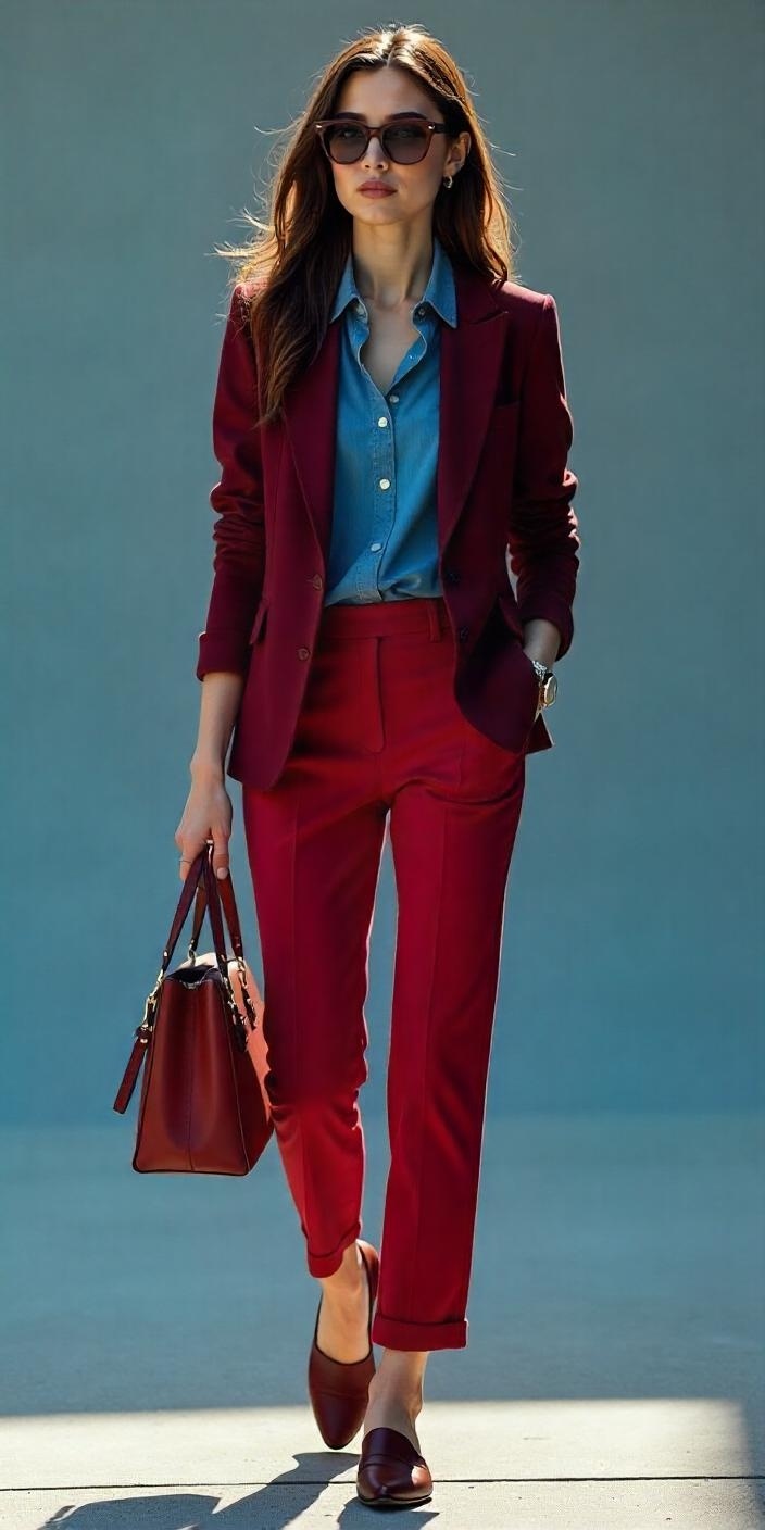 Ilustrasi OOTD kemeja wispie dan denim cutbray look kantoran [AI Freepik]