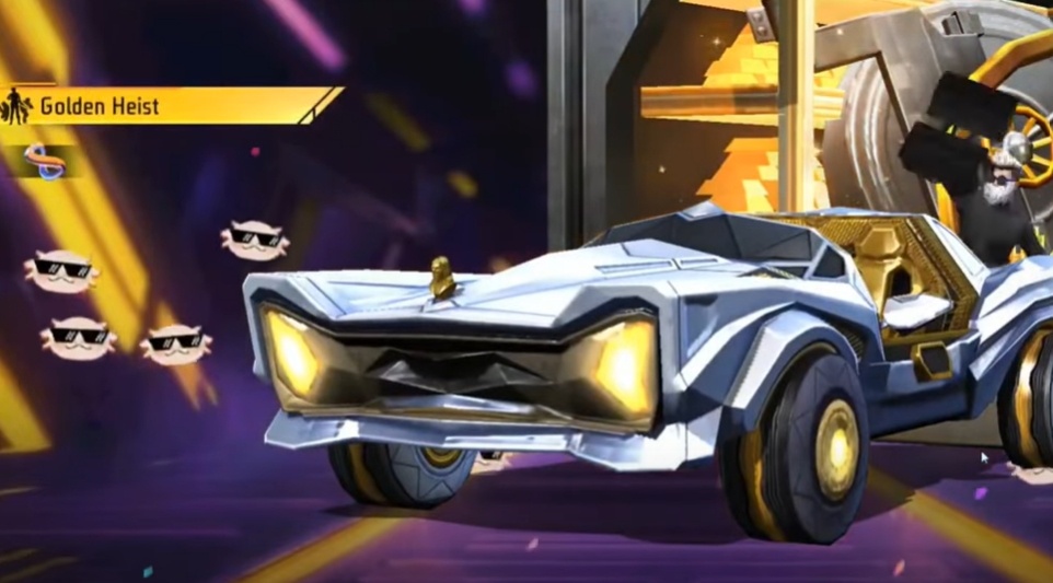 Skin kendaraan tema Golden Heist di FF. (ist)