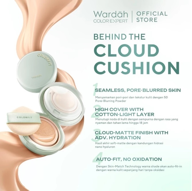 WARDAH Colorfit 5D Blur Cloud Cushion (Shopee)