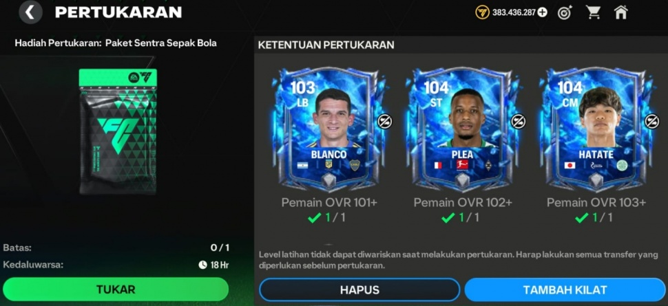 Event berhadiah pemain 107-108 gratis di FC Mobile. (Suara.com Rezza Rachmanta)