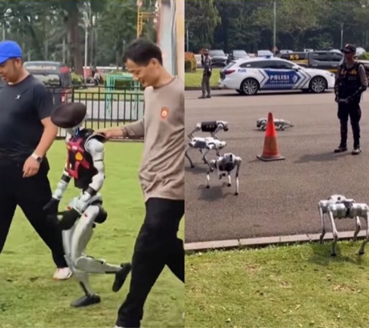 Polri luncurkan robot humanoid dan robot anjing alias K9. [Instagram]