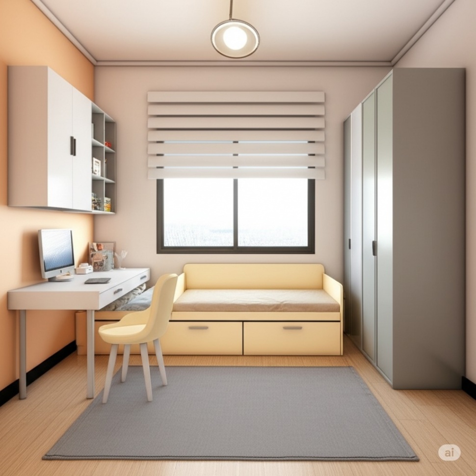 Ilustrasi desain kamar anak (Dibuat dengan Google AI Studio)
