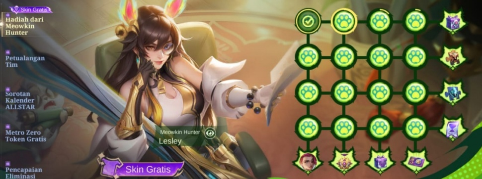 Skin gratis di MLBB. (Suara.com/ Rezza Rachmanta)