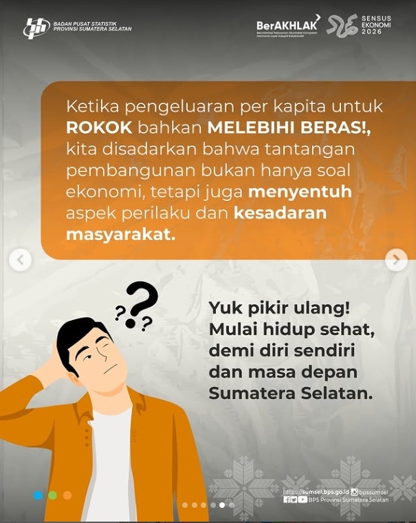 jumlah konsumsi rokok warga Sumatera Selatan