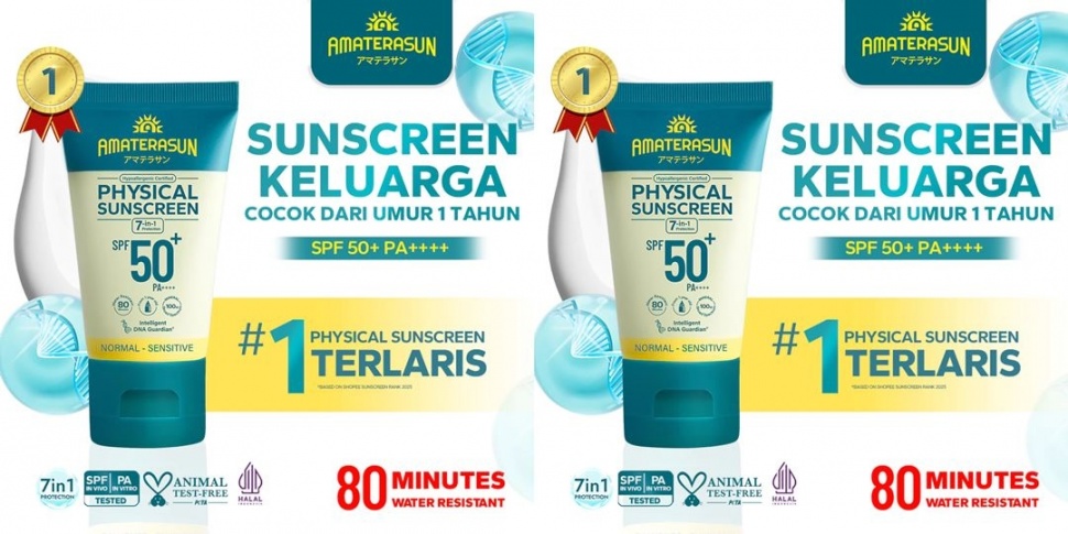 Rekomendasi physical sunscreen bebas white cast. (Shopee)