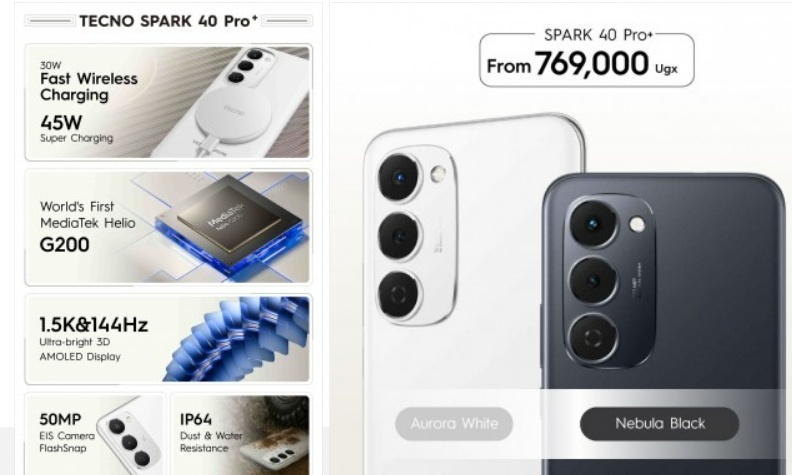 Spesifikasi Tecno Spark 40 Pro Plus. (Tecno)