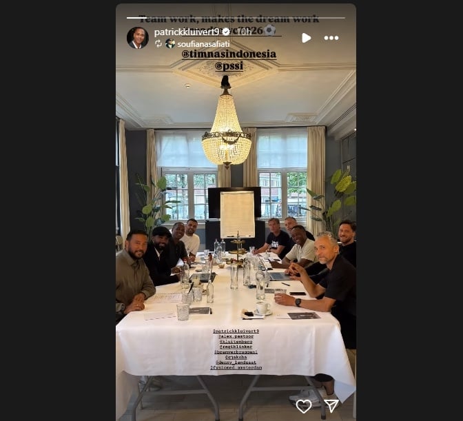 Pelatih timnas Indonesia, Patrick Kluivert rapat di Belanda. (Instagram Patrick Kluivert)