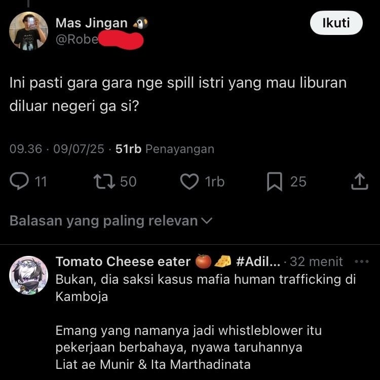 Isu liar warganet terkait Diplomat Kemlu tewas. (X/soheejaidi)