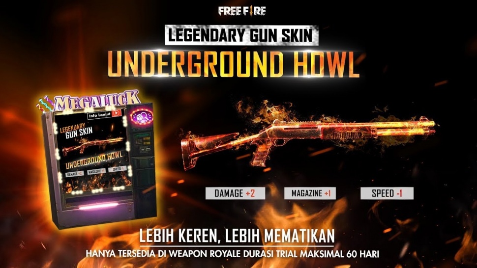Skin M1014 Underground Howl Free Fire. (Garena)