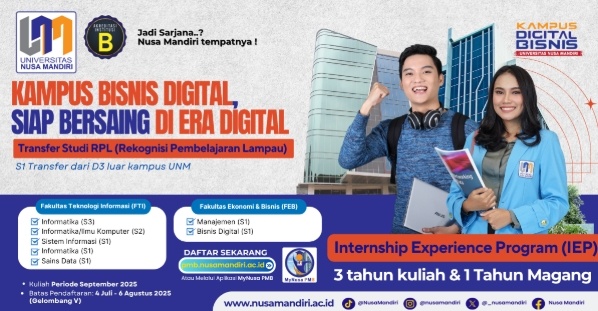 Informasi kuliah di Univesitas Nusa Mandiri. (Dok: Universitas Nusa Mandiri)