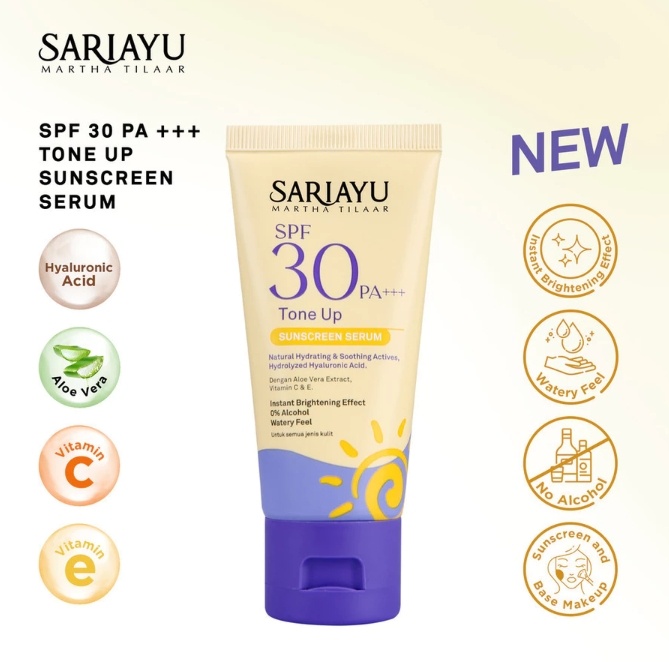 Sariayu SPF 30 PA+++ Tone Up Sunscreen Serum (Shopee)