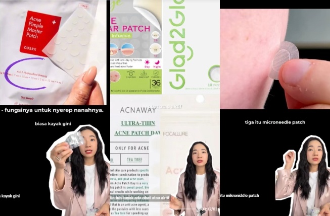 Jenis-jenis acne patch oleh dokter Yessica Tania (TikTok)