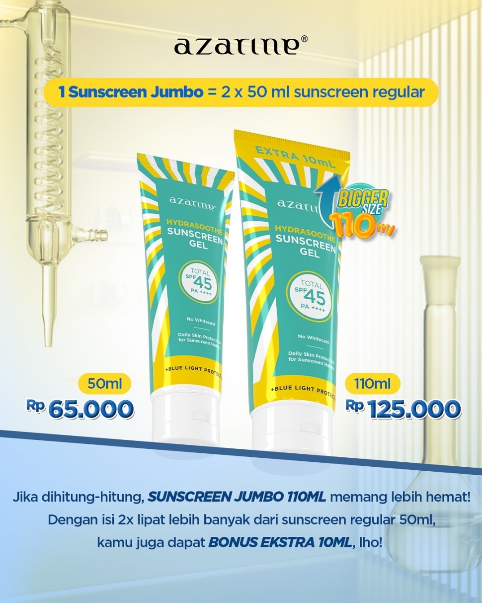 Azarine Hydrasoothe Sunscreen Gel SPF 45 PA++++ (Instagram/azarinecosmeticofficial)