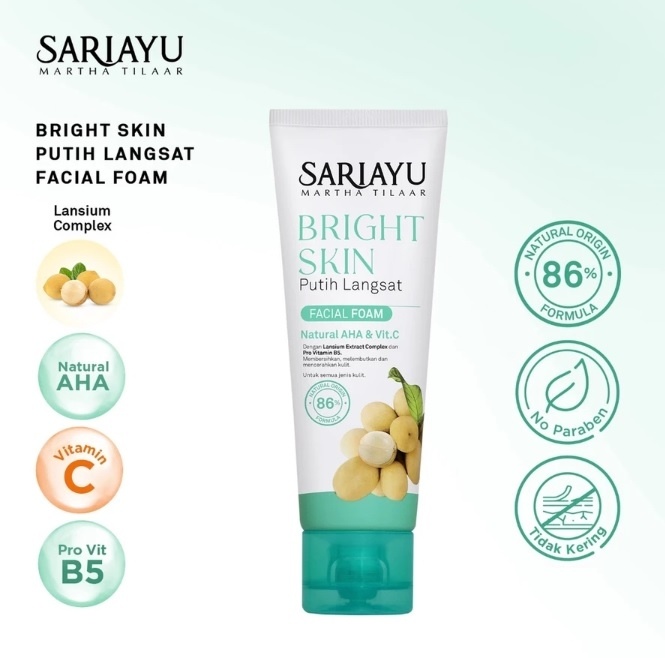 Sariayu Bright Skin Putih Langsat Facial Foam (Shopee)