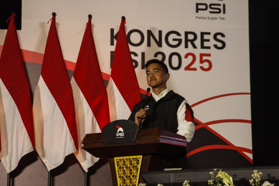 Kaesang Pangarep terpilih sebagai Ketua Umum PSI Sabtu (19/7/2025). [Antara/Maulana Surya]