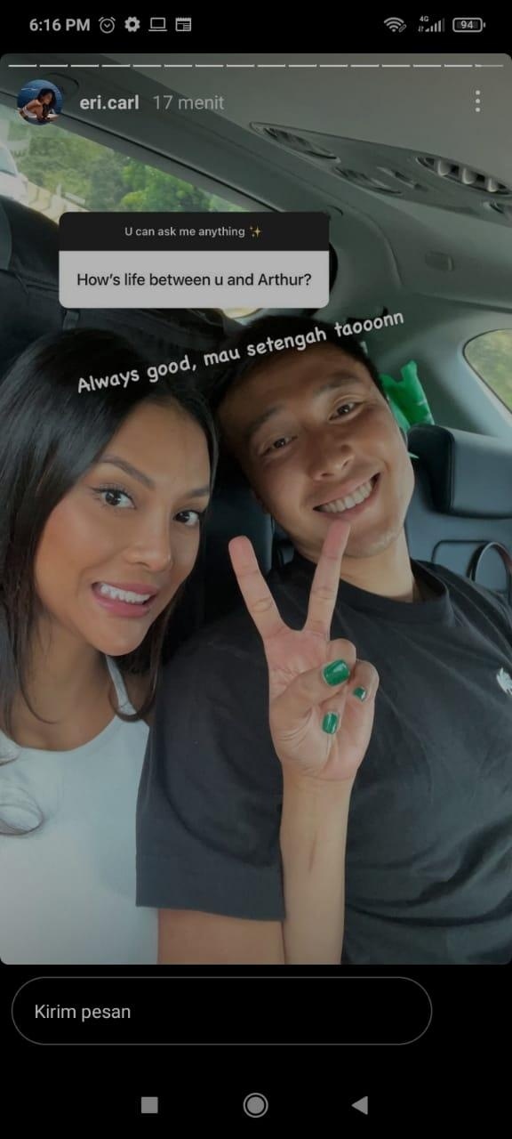 Terungkap! Erika Carlina Pernah Ucap Ini Soal Arthur Irawan Eks Persik [Tangkap layar Instagram]