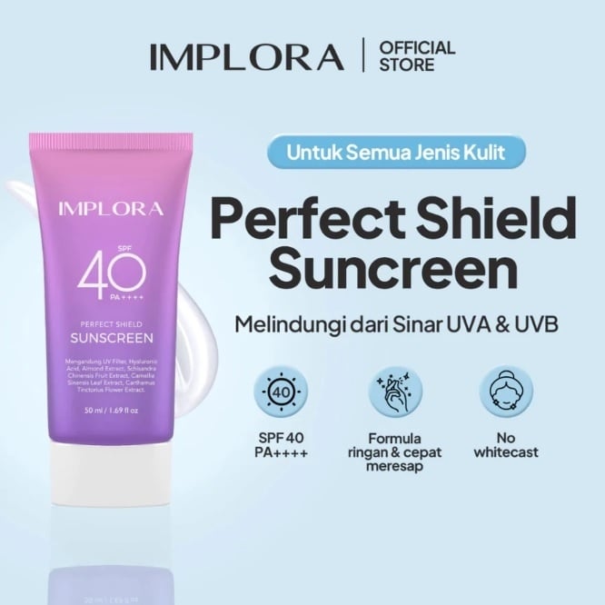 Implora Perfect Shield Sunscreen SPF 40 PA++++ (Shopee)