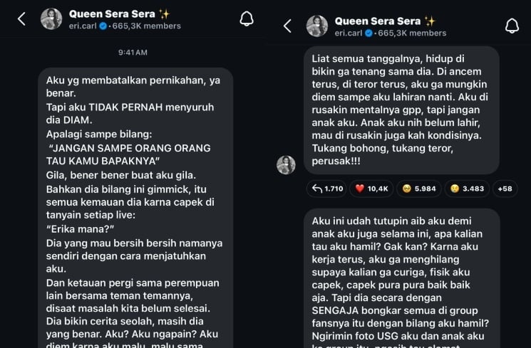 Erika Carlina Bantah Pernyataan DJ Panda, Tak Ada yang Dibungkam. [Instagram]