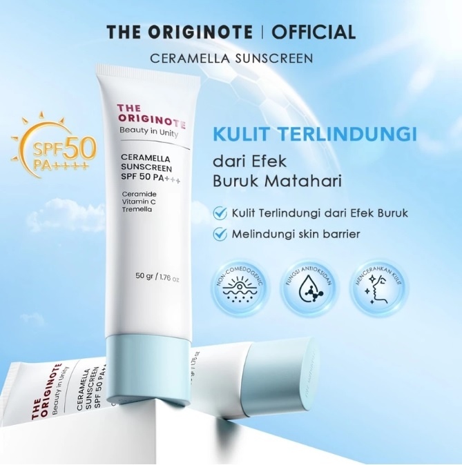 The Originote Ceramella Sunscreen SPF 50 PA++++ (Shopee)