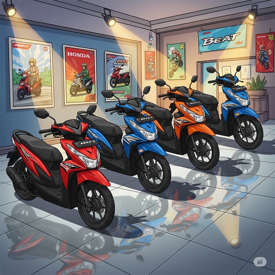 ilustrasi motor Honda BeAT bekas (dibuat dengan AI)