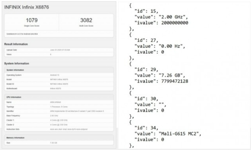 Infinix GT 30 muncul di benchmark. (Geekbench)