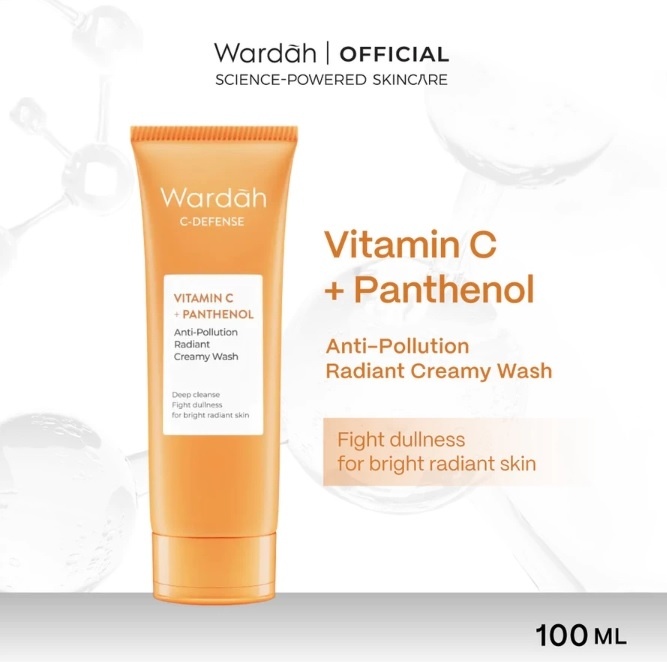 Wardah C-Defense Vitamin C + Panthenol Anti-Pollution Radiant Creamy Wash (Shopee)