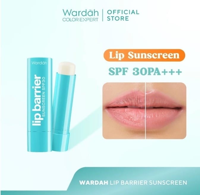 WARDAH Lip Barrier Sunscreen SPF 30 PA+++ (Shopee)