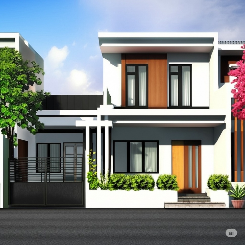 Inspirasi desain rumah di gang sempit. (Dibuat dengan Google AI Studio)
