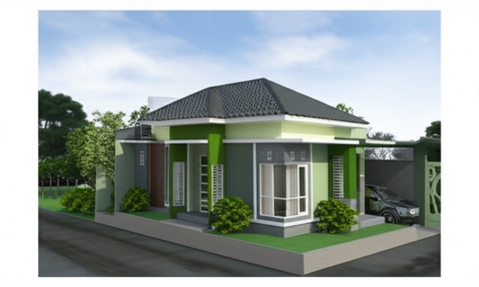 Inspirasi desain rumah di gang sempit. (Dibuat dengan Google AI Studio)