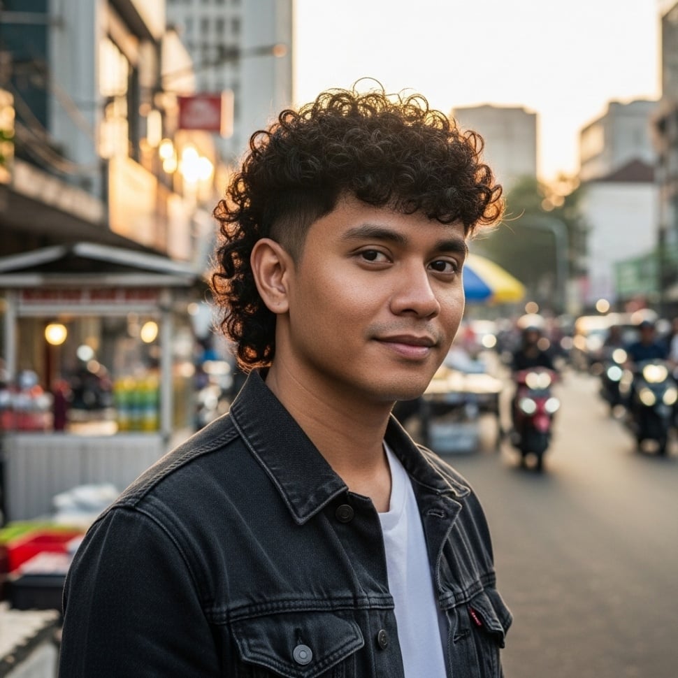 Inspirasi gaya rambut mullet untuk pria Indonesia [AI]