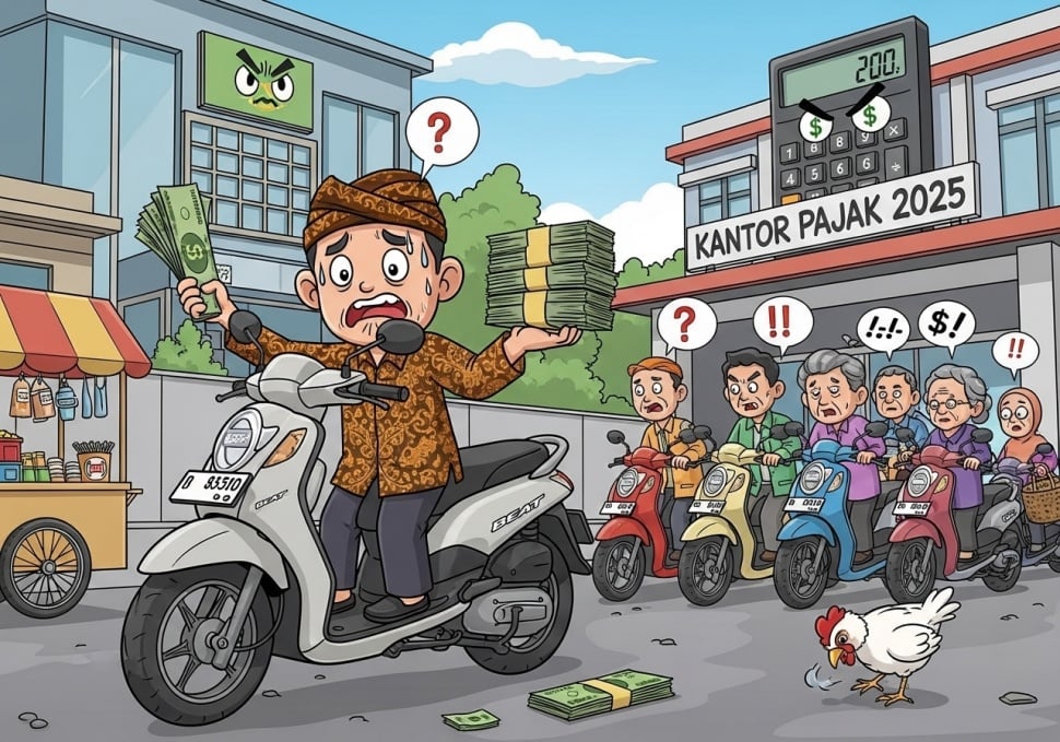 ilustrasi pajak Honda BeAT (dibuat dengan AI)