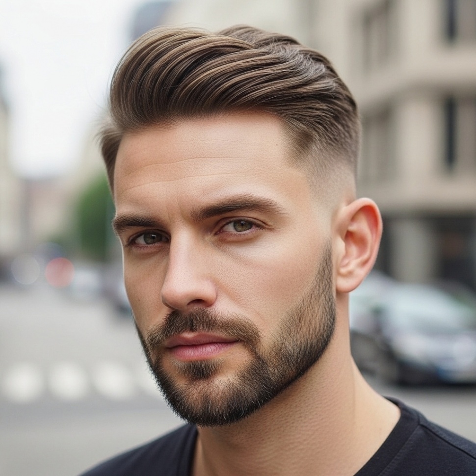 gaya rambut pria taper fade [AI]