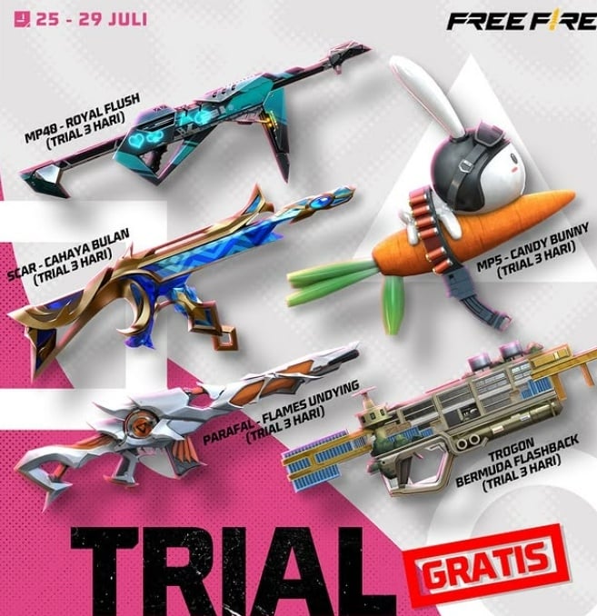 Skin trial di FF dan FF Max. (ist)