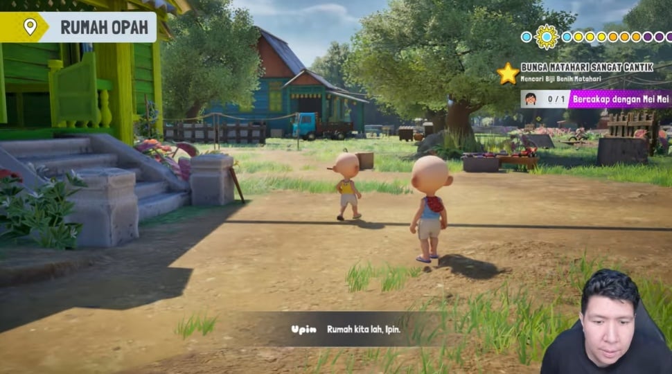 Windah Basudara memainkan game Upin & Ipin Universe. (YouTube)