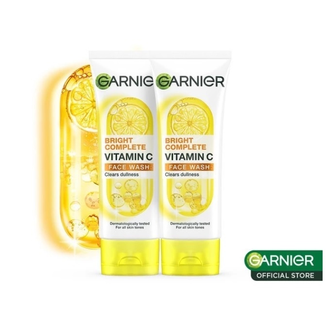 Garnier Bright Complete Vitamin C Brightening Face Wash  (Shopee)