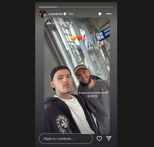 Justin Hubner foto bareng dengan Calvin Verdonk, bakal merapat ke NEC Nijmegen? (Instagram/@c.verdonk)