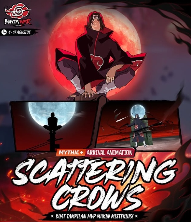 Ilustrasi Arrival Animation Itachi. (Garena)